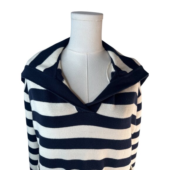 2/$30 ZARA Striped Small Knit Sweater Navy & Cream - Picture 7 of 13